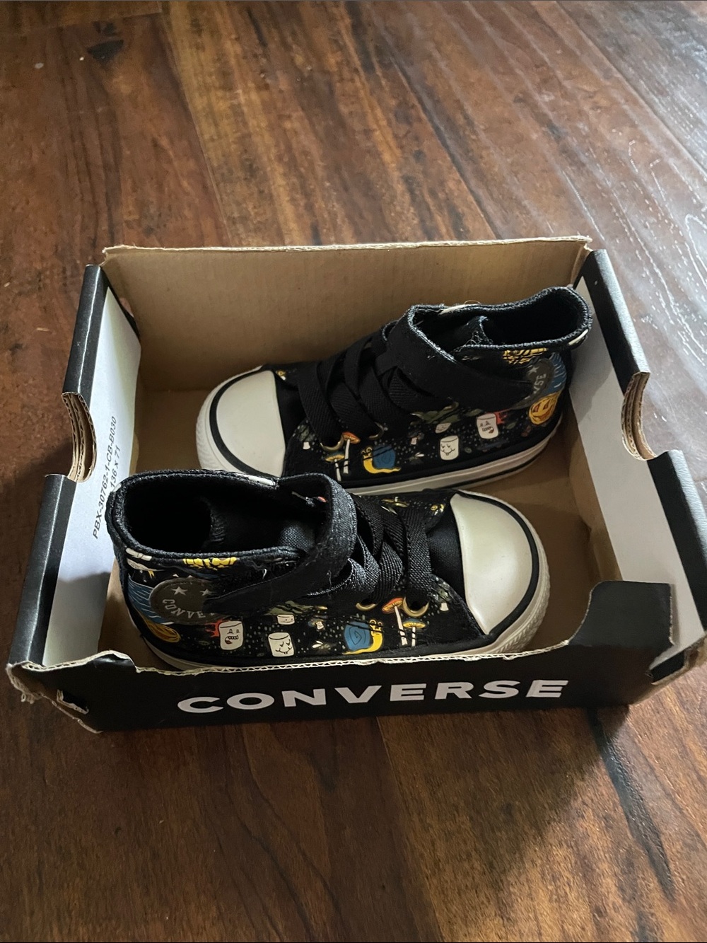 Converse Kids Black High-Top Sneakers with Colorful Character Print